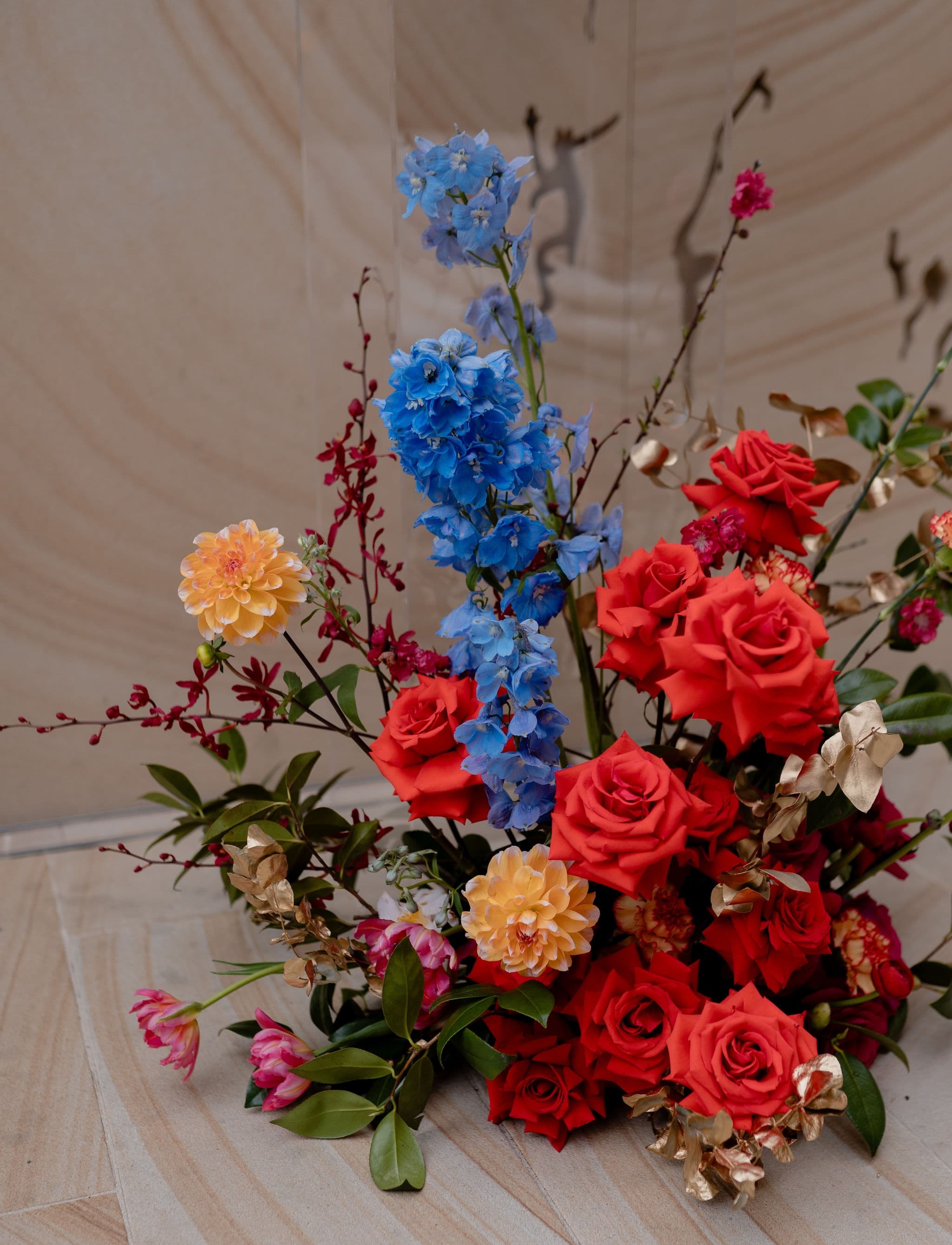 Florist at work arranging flowers